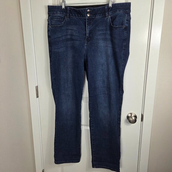 Lane Bryant Dark Wash Straight Leg Jeans - Picture 1 of 11
